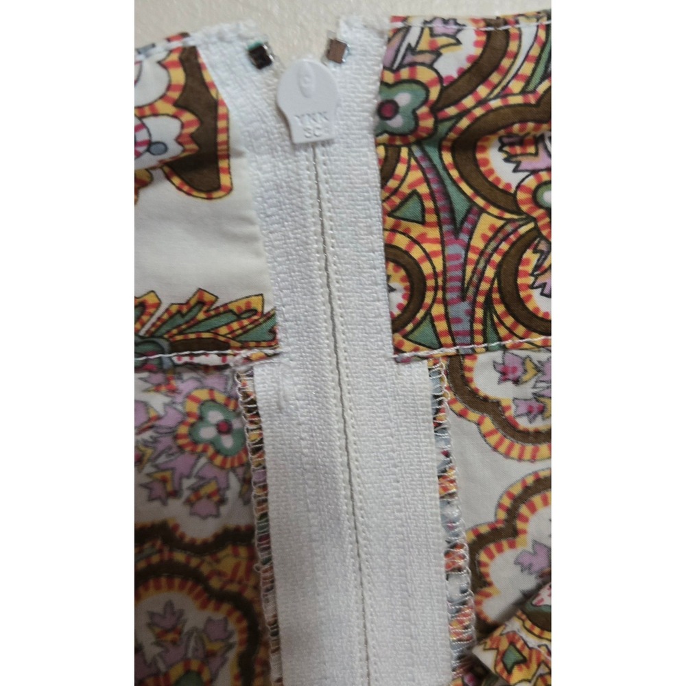 Cabi, Boho, Paisley, Fit & Flare, Faux Button Front Skirt, Multi-Color, Size 8 - Picture 6 of 10